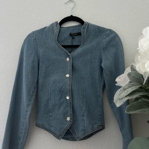 Nasty Gal Rodeo Lace Up Denim Jacket